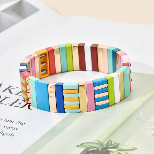 Boho Bracelet Friendship Bracelets For Women Rainbow Jewelry Boho Summer Pulseiras Mujer Tile Beads Bracelet
