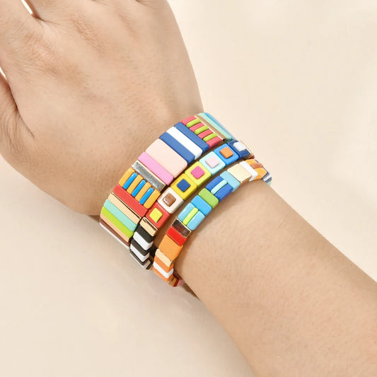 Boho Bracelet Friendship Bracelets For Women Rainbow Jewelry Boho Summer Pulseiras Mujer Tile Beads Bracelet