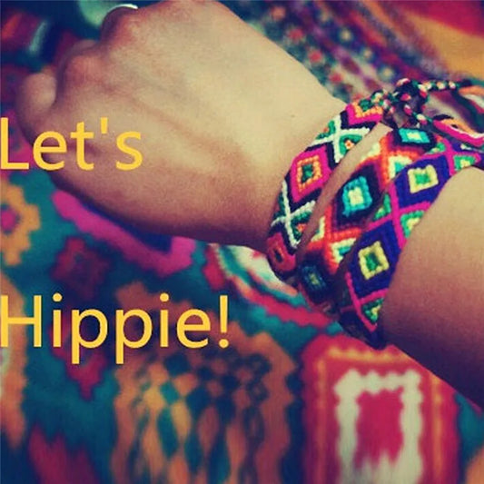 Bohemian Woven Bracelet Handmade Rainbow Lucky Friendship Bracelets Bangles For Women Men Boho Fringe Rope Braided Jewelry Gift