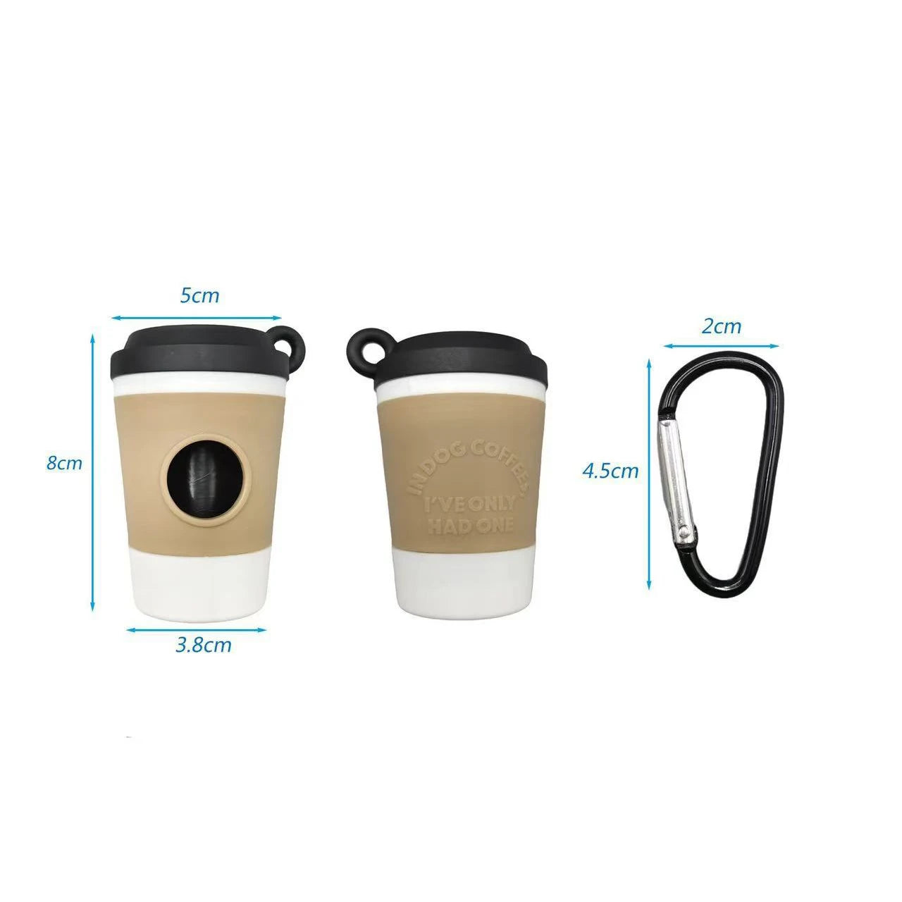 Portable Dog Poop Bag Holder Pet Waste Bag Dispenser for Dogs Outdoor Pet Trash Bags Dispenser Coffee Cup-shaped Dispenser