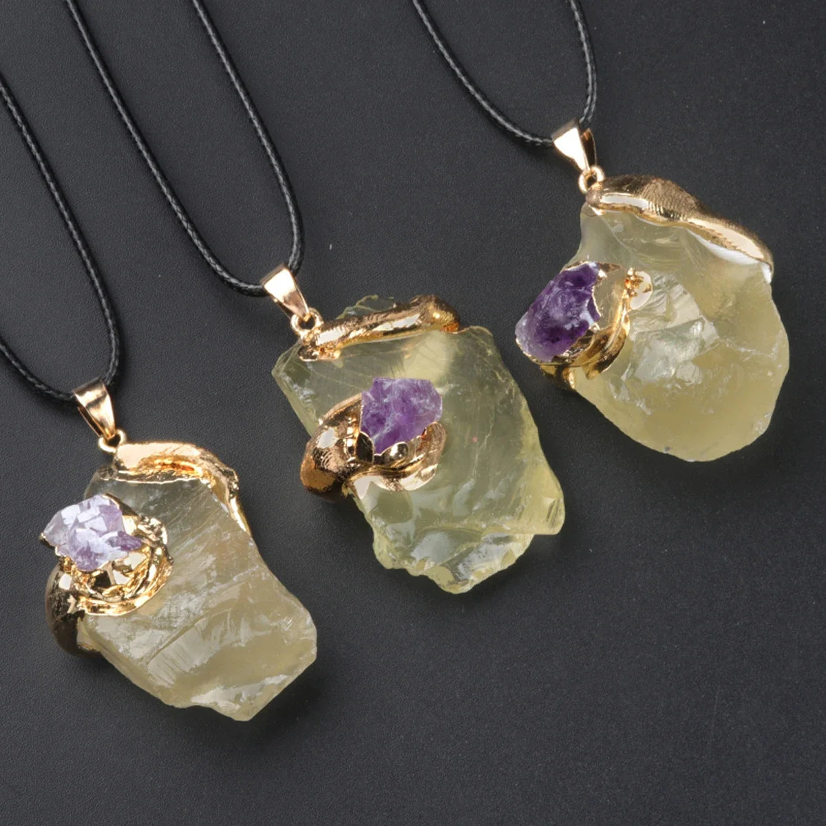 Necklace Pendant Natural Stone Rough Stone Necklace Pendant Withohut Chain For Jewelry Making DIY Necklace Accessory