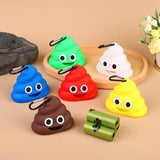 creative poop shaped pet poop waste bag dispenser portable pet bin bag holder with clip pet dog leash outdoor walking and travel
