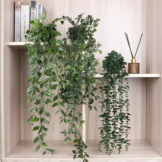 Artificial Hanging Plants with Pot Fake Plants Hanging Vines Shelf Plants Decor Potted Plants for Home Indoor Outdoor Decoration