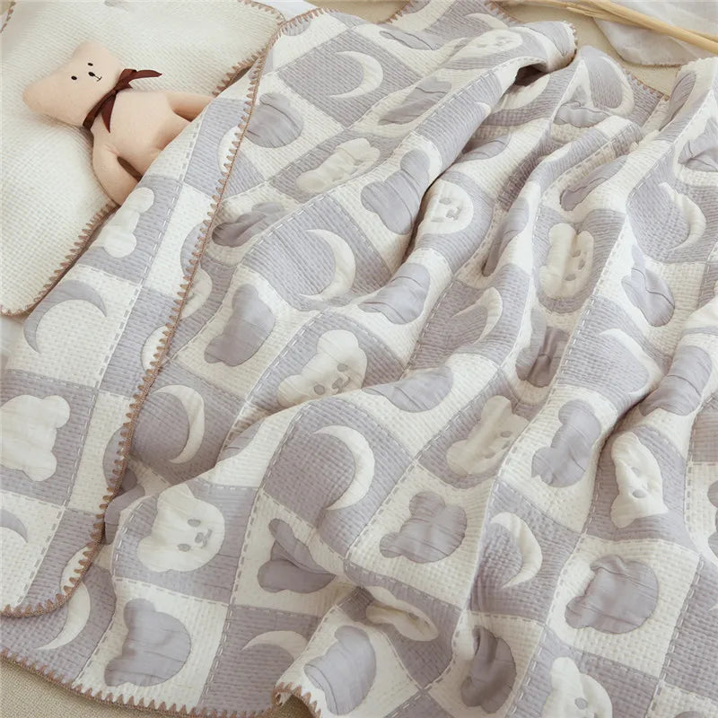 Baby Blanket Newborn Swaddle Wrap Sofa Throw Blankets Soft Breathable 100% Cotton Stroller Crib Receiving Blanket Bedding Quilt