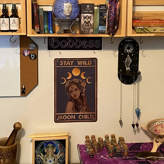 1pc Crystal Shelf Display Wall Stand Wooden Holderrack Base Floating Shelves Decorative Style Bohemian Hanging Stand Decoration