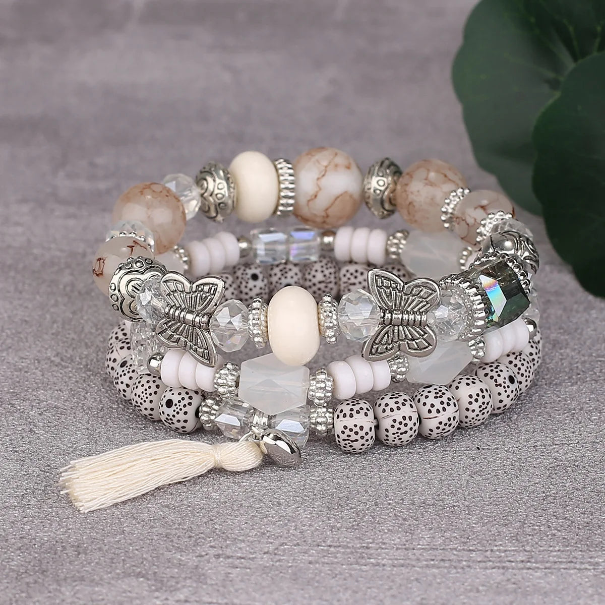 3pcs/Set Green Bodhi Beads Bracelets For Women Boho Summer Butterfly Charm Bracelet Femme Friendship Bracelets Bangles