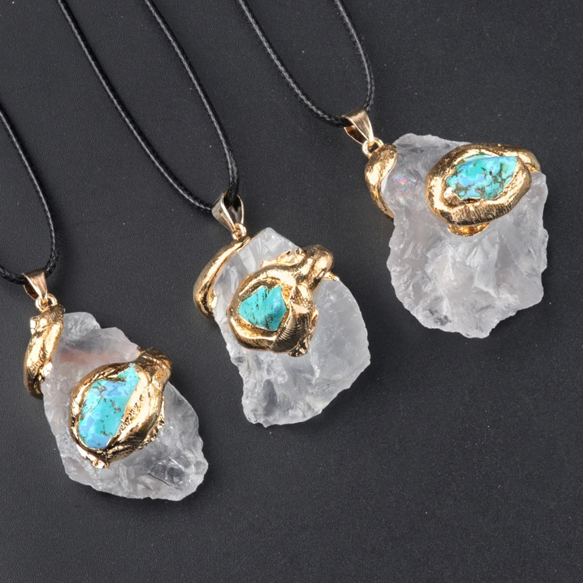Necklace Pendant Natural Stone Rough Stone Necklace Pendant Withohut Chain For Jewelry Making DIY Necklace Accessory