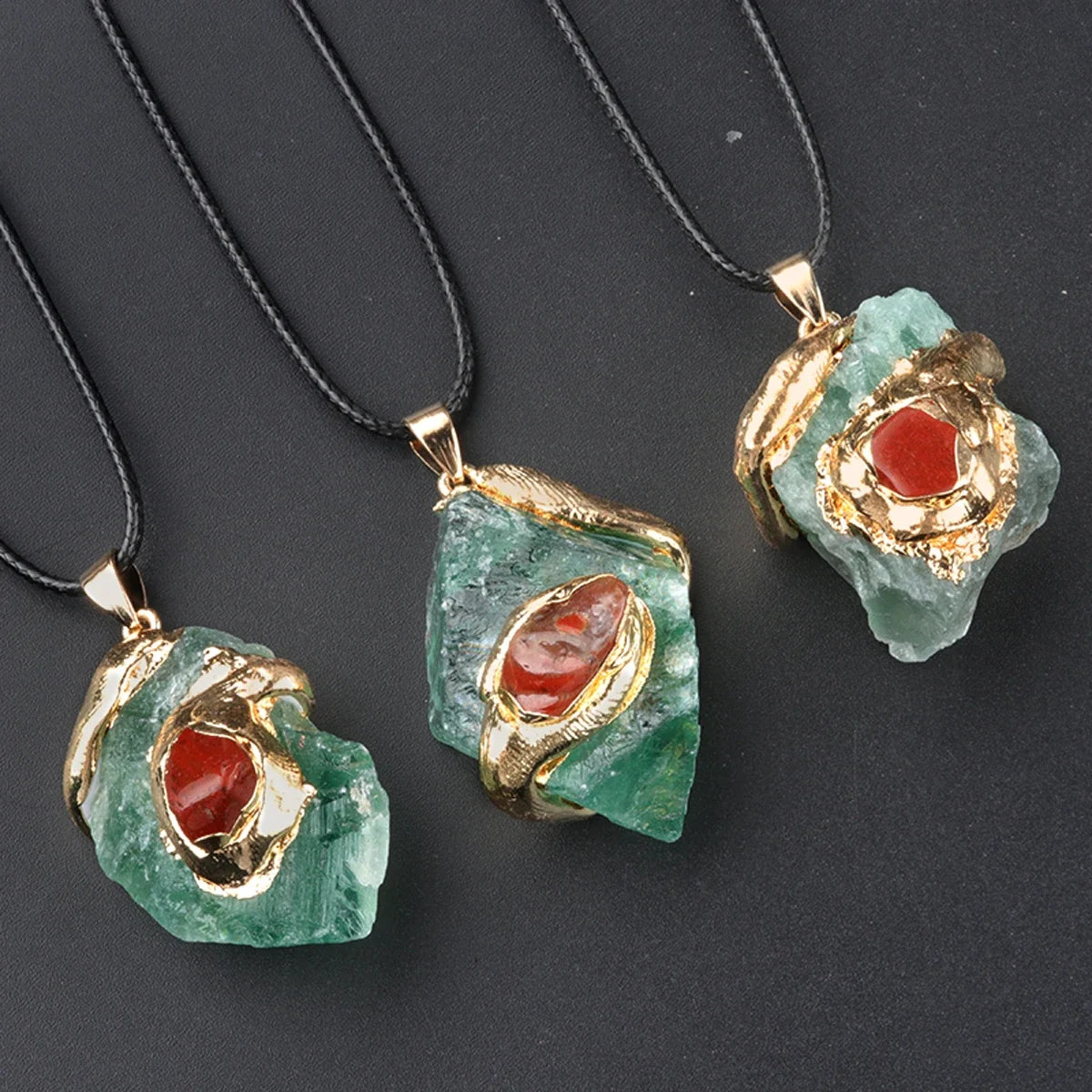 Necklace Pendant Natural Stone Rough Stone Necklace Pendant Withohut Chain For Jewelry Making DIY Necklace Accessory