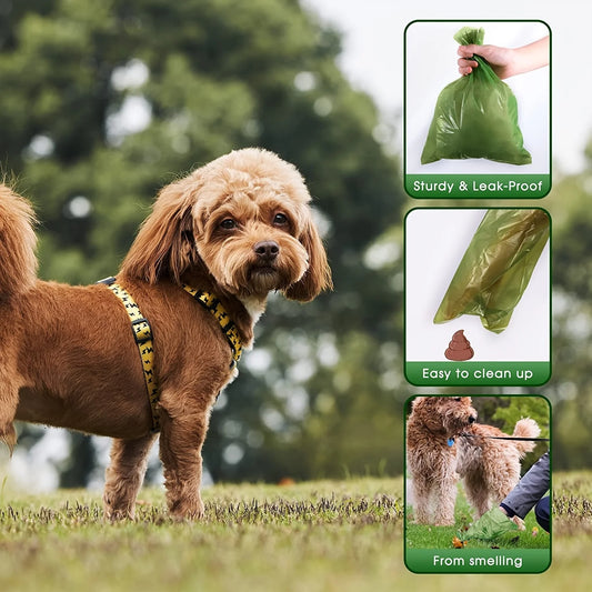 Dog Poop Bags Biodegradable Leak Proof Pet Waste Bags for Dog Walking Outdoor Cleaning Cat Litter Bag Dispenser Bulk Pack