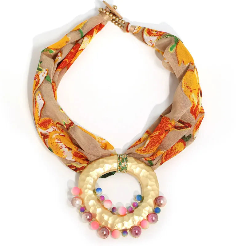 Fashion Statement Boho Necklace with Geometry Pendant for Women Trendy Beach Party Jewelry