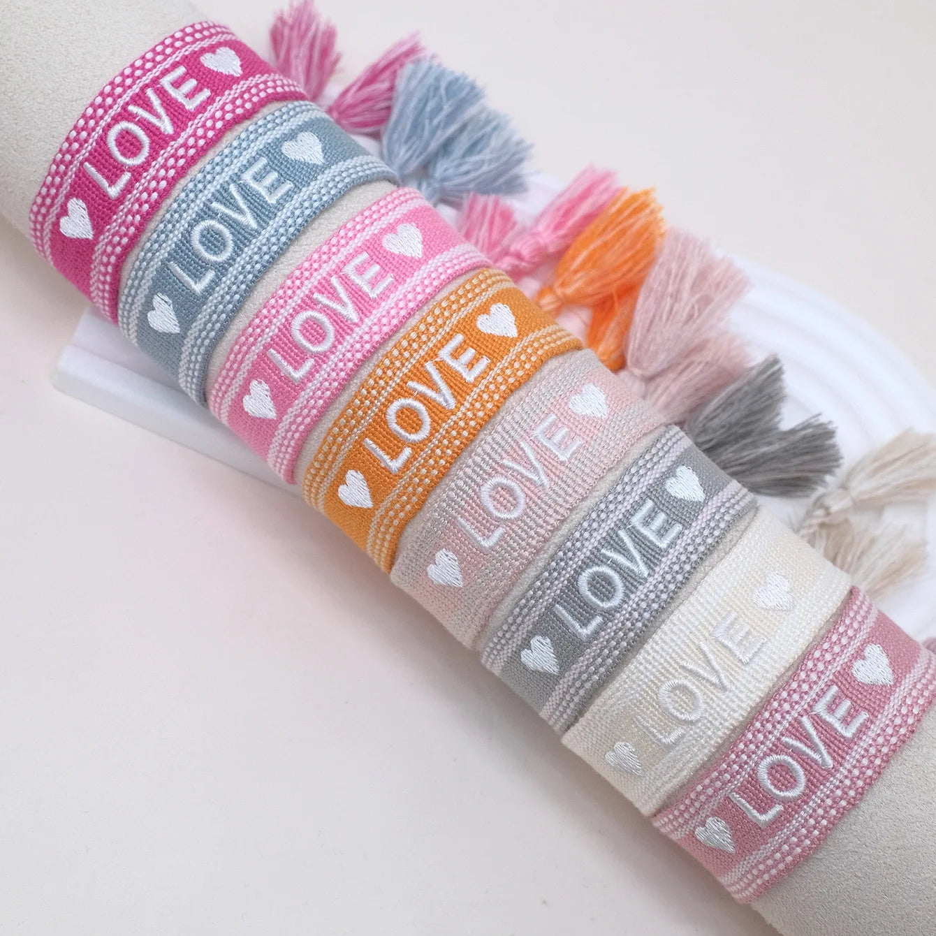 2023 New Adjustable Woven Friendship Couple Bracelet For Women Bohemia Braided Embroidery Letters Tassel Bangles Fashion Jewelry