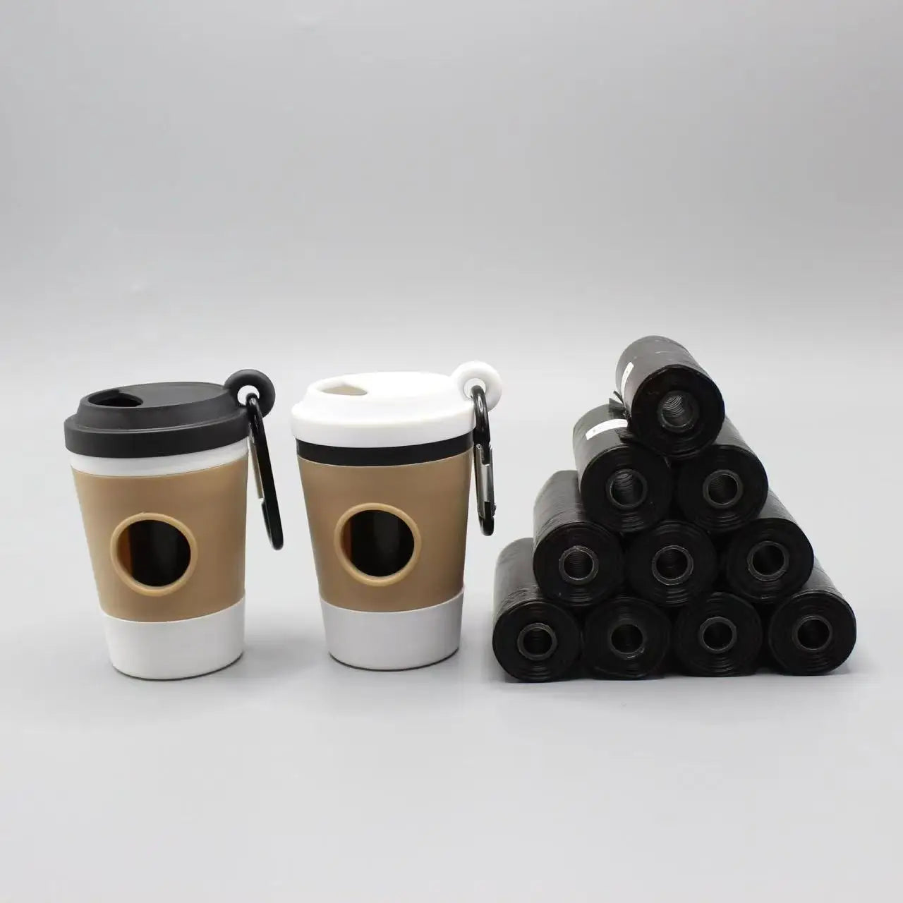 Portable Dog Poop Bag Holder Pet Waste Bag Dispenser for Dogs Outdoor Pet Trash Bags Dispenser Coffee Cup-shaped Dispenser