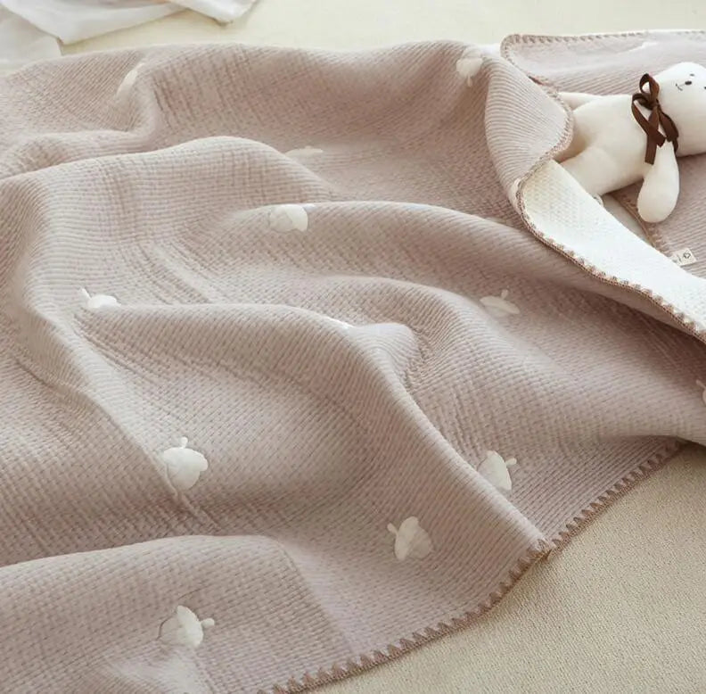 Baby Blanket Newborn Swaddle Wrap Sofa Throw Blankets Soft Breathable 100% Cotton Stroller Crib Receiving Blanket Bedding Quilt