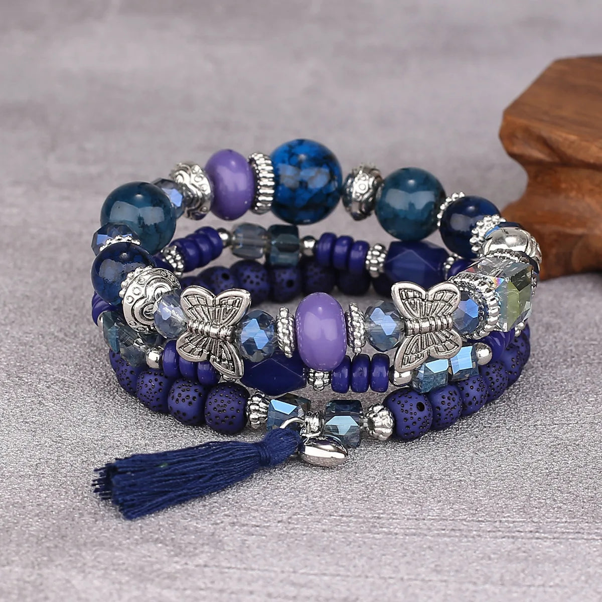 3pcs/Set Green Bodhi Beads Bracelets For Women Boho Summer Butterfly Charm Bracelet Femme Friendship Bracelets Bangles