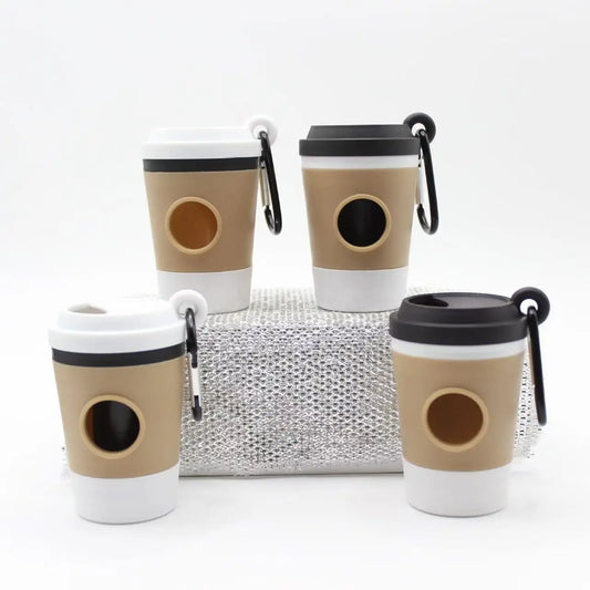 Portable Dog Poop Bag Holder Pet Waste Bag Dispenser for Dogs Outdoor Pet Trash Bags Dispenser Coffee Cup-shaped Dispenser