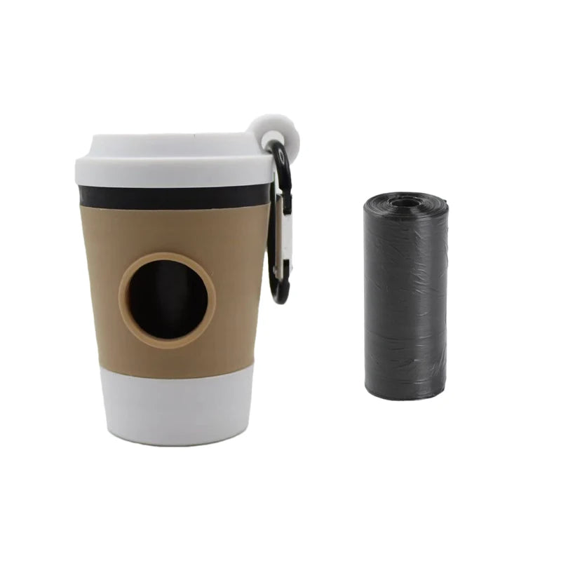 Portable Dog Poop Bag Holder Pet Waste Bag Dispenser for Dogs Outdoor Pet Trash Bags Dispenser Coffee Cup-shaped Dispenser