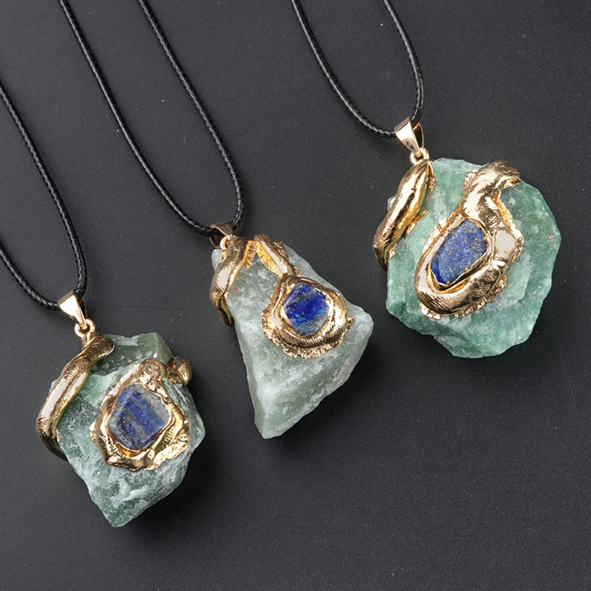 Necklace Pendant Natural Stone Rough Stone Necklace Pendant Withohut Chain For Jewelry Making DIY Necklace Accessory