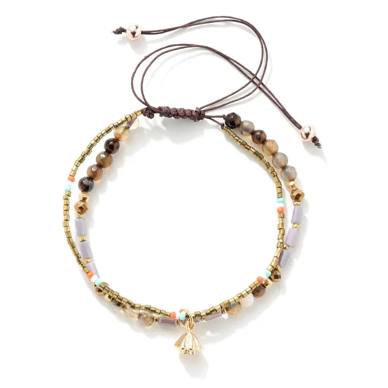 Bohemia Style Mini Beads Bracelet Multi-layer Colors Friendship Boho Bangles Charm Couple Beach Jewelry Handmade Woven