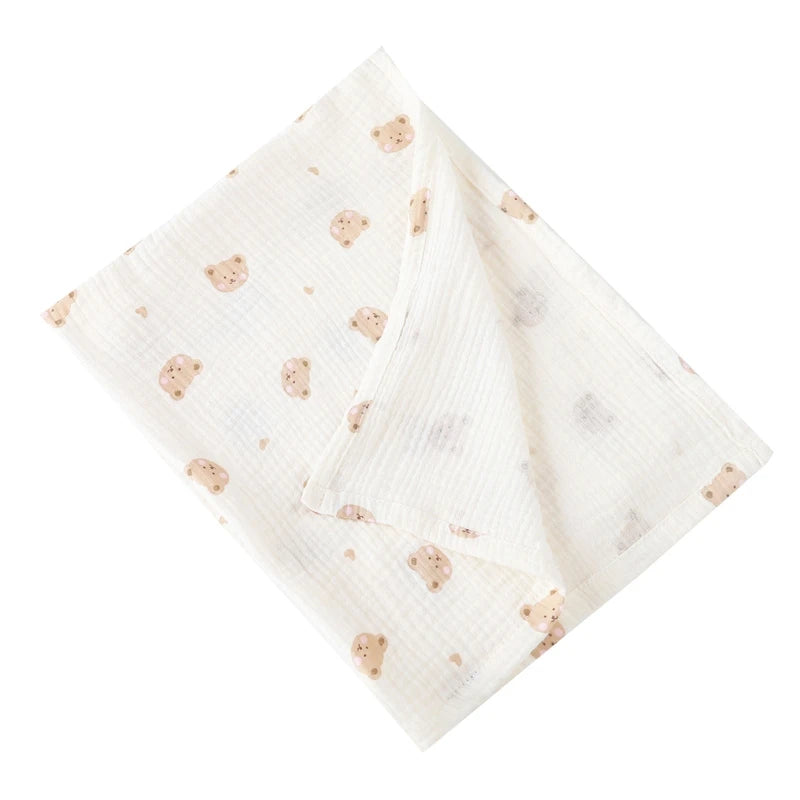 Baby Cotton Muslin Swaddle Blanket Floral/Animal Print Stroller Blanket Infant Diaper Newborn Receiving Blanket