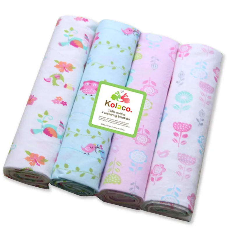 4pcs/pack 100% Cotton Receiving Baby Blanket Newborn 76x76cm Baby Bedsheet Supersoft Blanket Swaddle