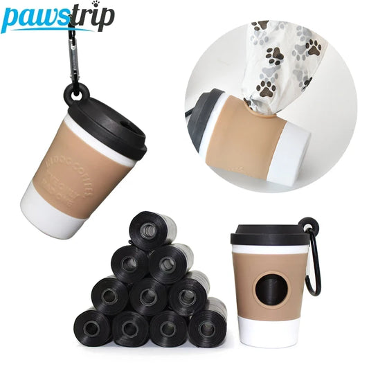 Portable Dog Poop Bag Holder Pet Waste Bag Dispenser for Dogs Outdoor Pet Trash Bags Dispenser Coffee Cup-shaped Dispenser