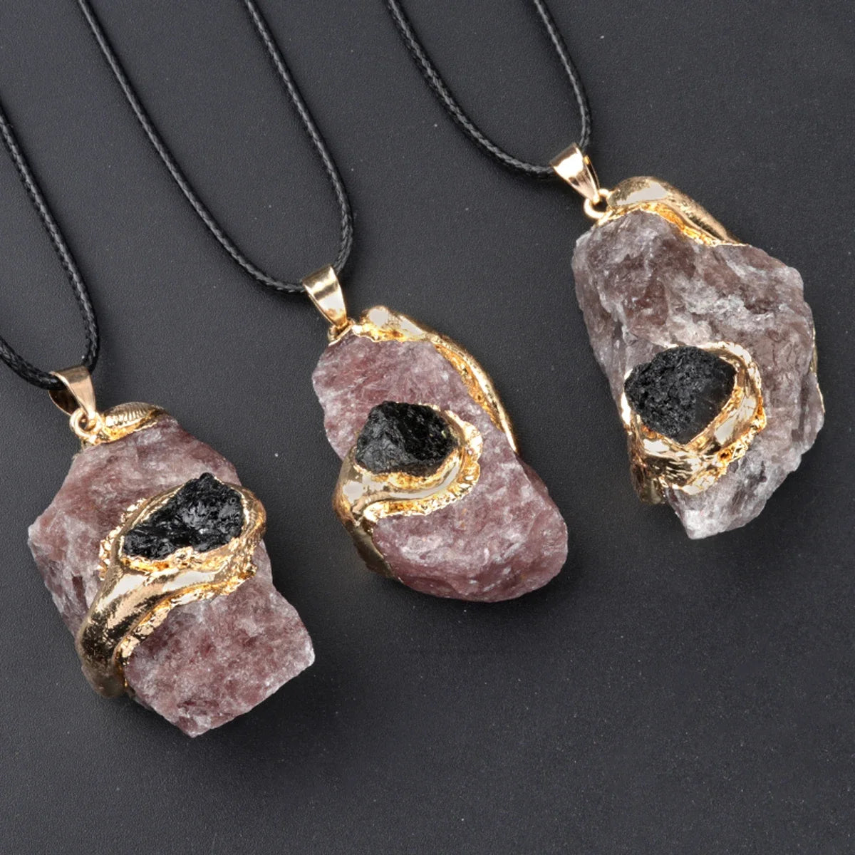 Necklace Pendant Natural Stone Rough Stone Necklace Pendant Withohut Chain For Jewelry Making DIY Necklace Accessory