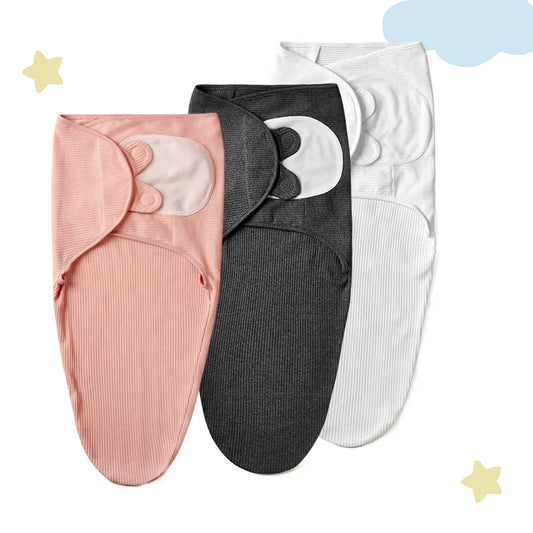 Cotton Swaddle Blanket for Newborns Baby Swaddle Wrap Solid Color Blanket Newborn Gift Set for Shower & Hospital