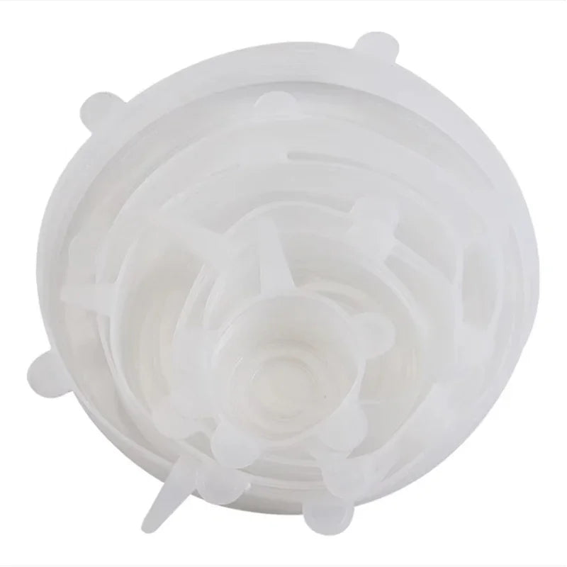 6Pcs Silicone Stretch Lids, Food Bowl Covers, Reusable Food Saving Covers, Retractable Multifunctional Fresh-keeping Lid