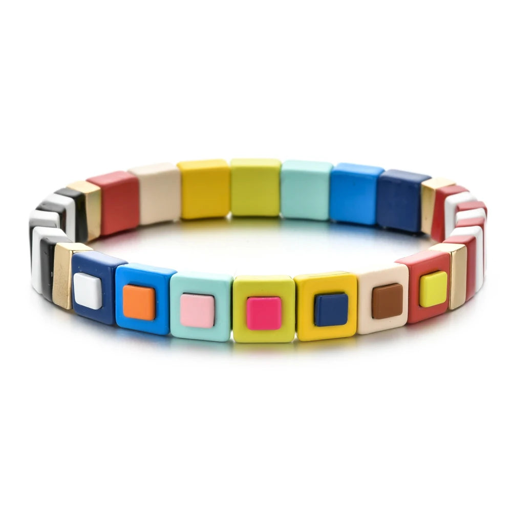 Boho Bracelet Friendship Bracelets For Women Rainbow Jewelry Boho Summer Pulseiras Mujer Tile Beads Bracelet