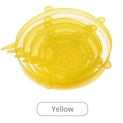 6pcs Silicone Stretch Lids Reusable Airtight Food Wrap Covers Keeping Fresh Cover Kitchen Accessories