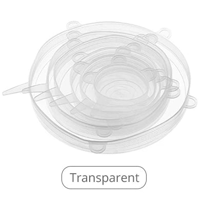 6pcs Silicone Stretch Lids Reusable Airtight Food Wrap Covers Keeping Fresh Cover Kitchen Accessories