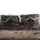 Fashion Boho Bracelet  African Turquoise Natural Stones Grass Green Charm 5 Strands Woven Wrap Bracelets Gift