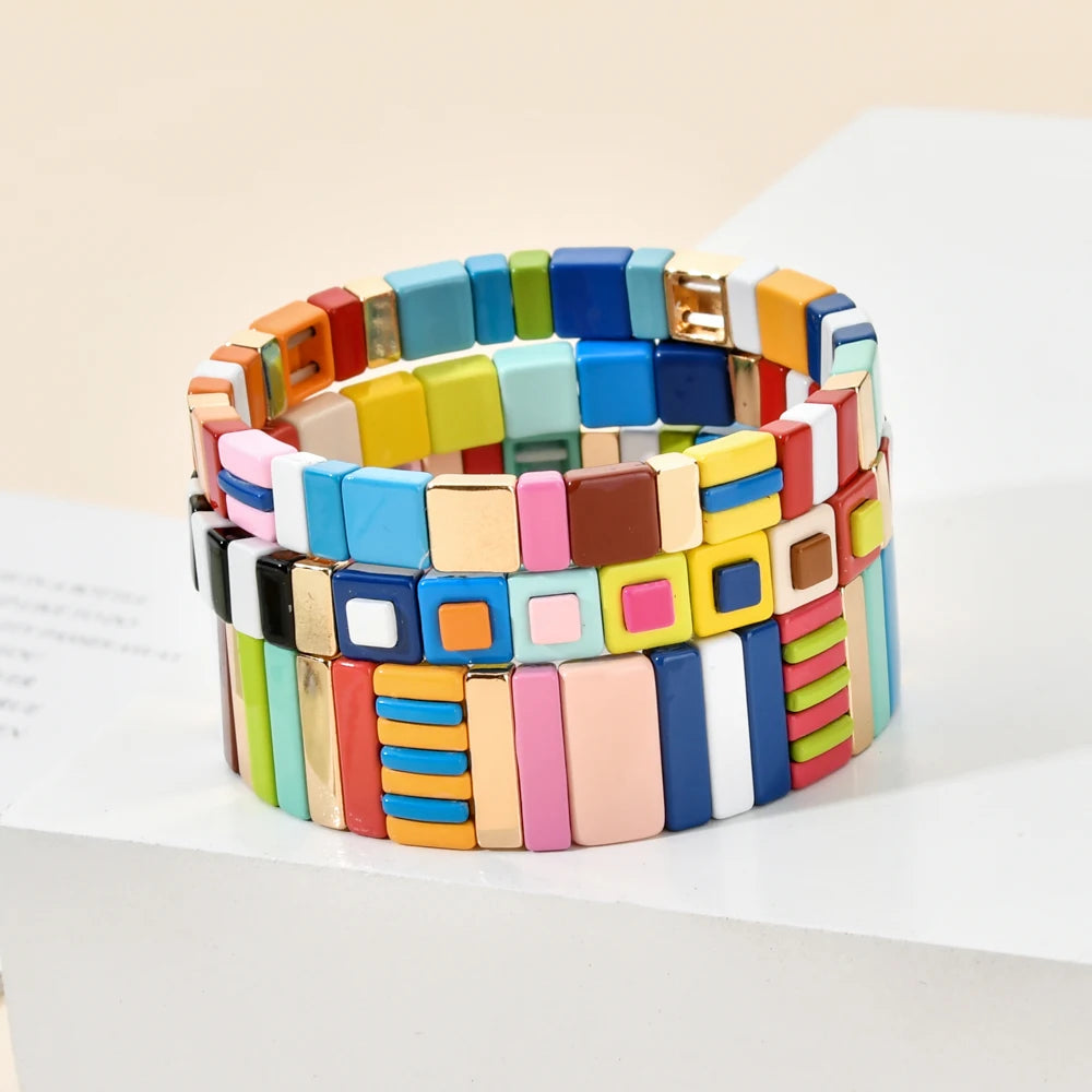 Boho Bracelet Friendship Bracelets For Women Rainbow Jewelry Boho Summer Pulseiras Mujer Tile Beads Bracelet
