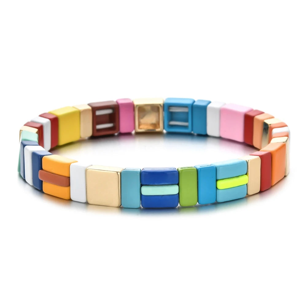 Boho Bracelet Friendship Bracelets For Women Rainbow Jewelry Boho Summer Pulseiras Mujer Tile Beads Bracelet
