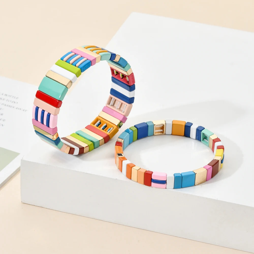 Boho Bracelet Friendship Bracelets For Women Rainbow Jewelry Boho Summer Pulseiras Mujer Tile Beads Bracelet