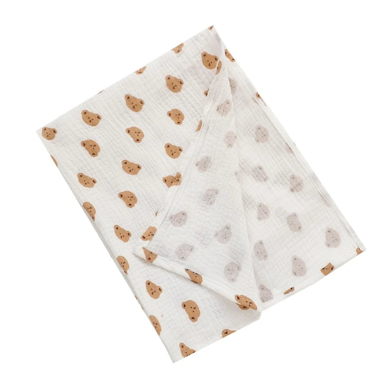 Baby Cotton Muslin Swaddle Blanket Floral/Animal Print Stroller Blanket Infant Diaper Newborn Receiving Blanket