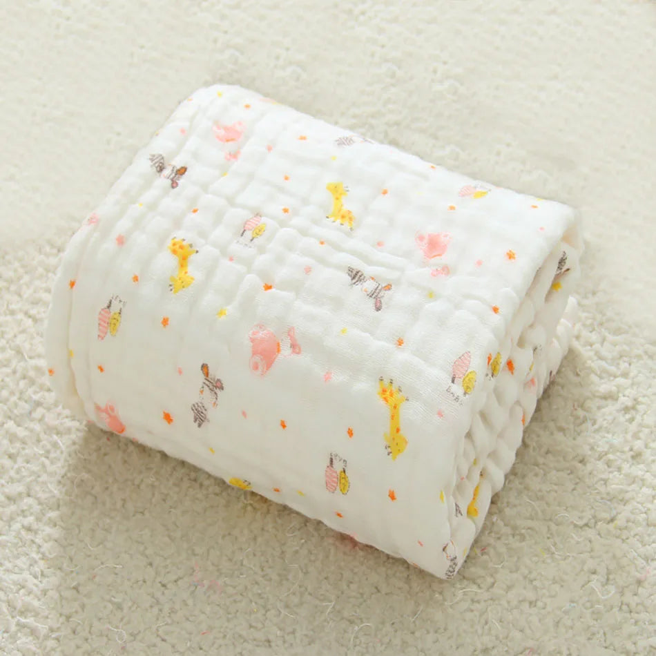 Premium Quality 6-Layer comfortable Cotton Muslin Baby Solid color Swaddle Blanket Hypoallergenic Soft and Breathable Blanket