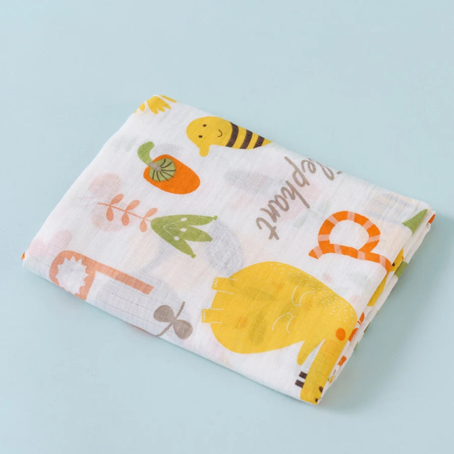 Baby Swaddle Blanket Cotton Soft 2 Layer Muslin Newborn Summer Blankets Quick Dry Kids Bath Towel Baby Stroller Blanket Cover