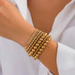 Boho Handmade Beaded Star Bracelet Combination Set Women's Retro Simple Gold Color Metal Bracelets Girly Charm Fashion Jewelry
