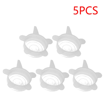 1/5pcs Silicone Preservation Cover Reusable Airtight Food  Universal Dish Stretch Round Lids Food Grade Storage Covers For Kitch
