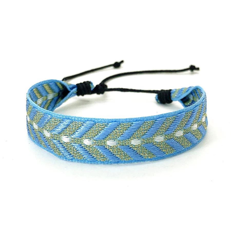 Boho Woven Friendship Love Wrap Bracelets Rope Handmade Thread Braided Ethnic Embroidery Wristbands Women Men Jewelry Adjustable