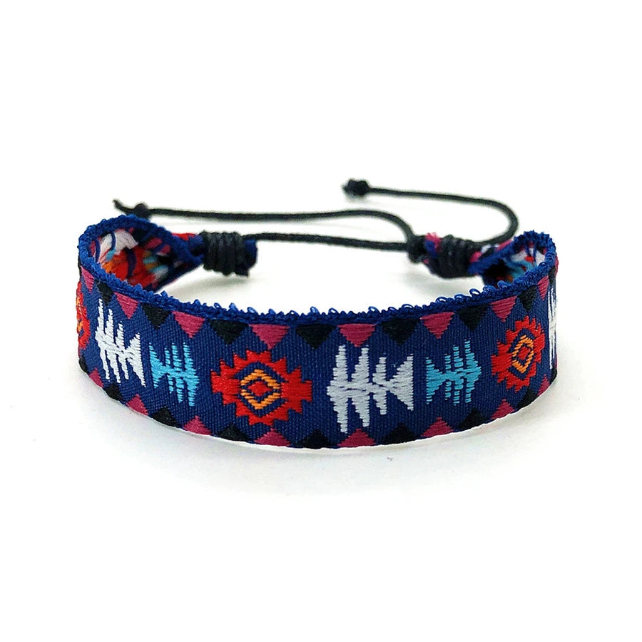 Boho Woven Friendship Love Wrap Bracelets Rope Handmade Thread Braided Ethnic Embroidery Wristbands Women Men Jewelry Adjustable