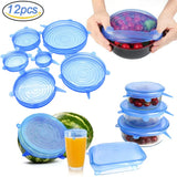 6/12Pcs/Lot Silicone Stretch Lids Universal Taper Pot Bowl Food Wrap Sealed Cover for Kitchen Cookware