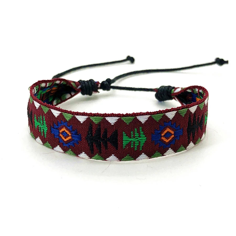 Boho Woven Friendship Love Wrap Bracelets Rope Handmade Thread Braided Ethnic Embroidery Wristbands Women Men Jewelry Adjustable