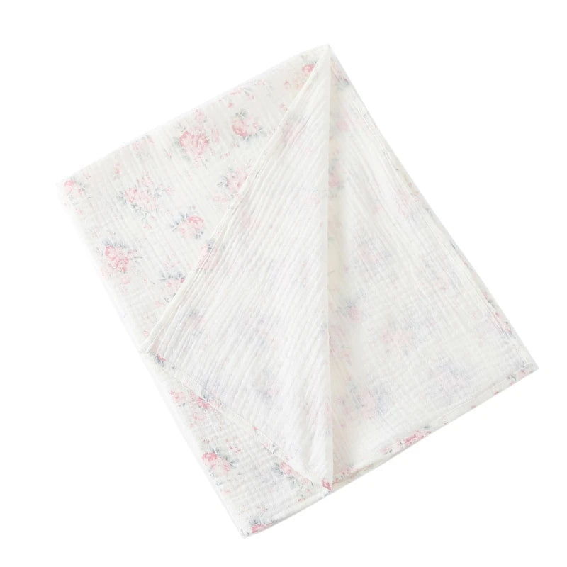 Baby Cotton Muslin Swaddle Blanket Floral/Animal Print Stroller Blanket Infant Diaper Newborn Receiving Blanket