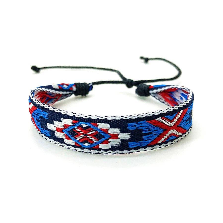 Boho Woven Friendship Love Wrap Bracelets Rope Handmade Thread Braided Ethnic Embroidery Wristbands Women Men Jewelry Adjustable
