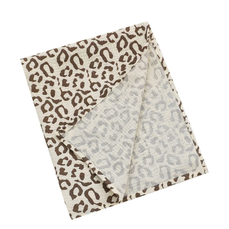 Baby Cotton Muslin Swaddle Blanket Floral/Animal Print Stroller Blanket Infant Diaper Newborn Receiving Blanket