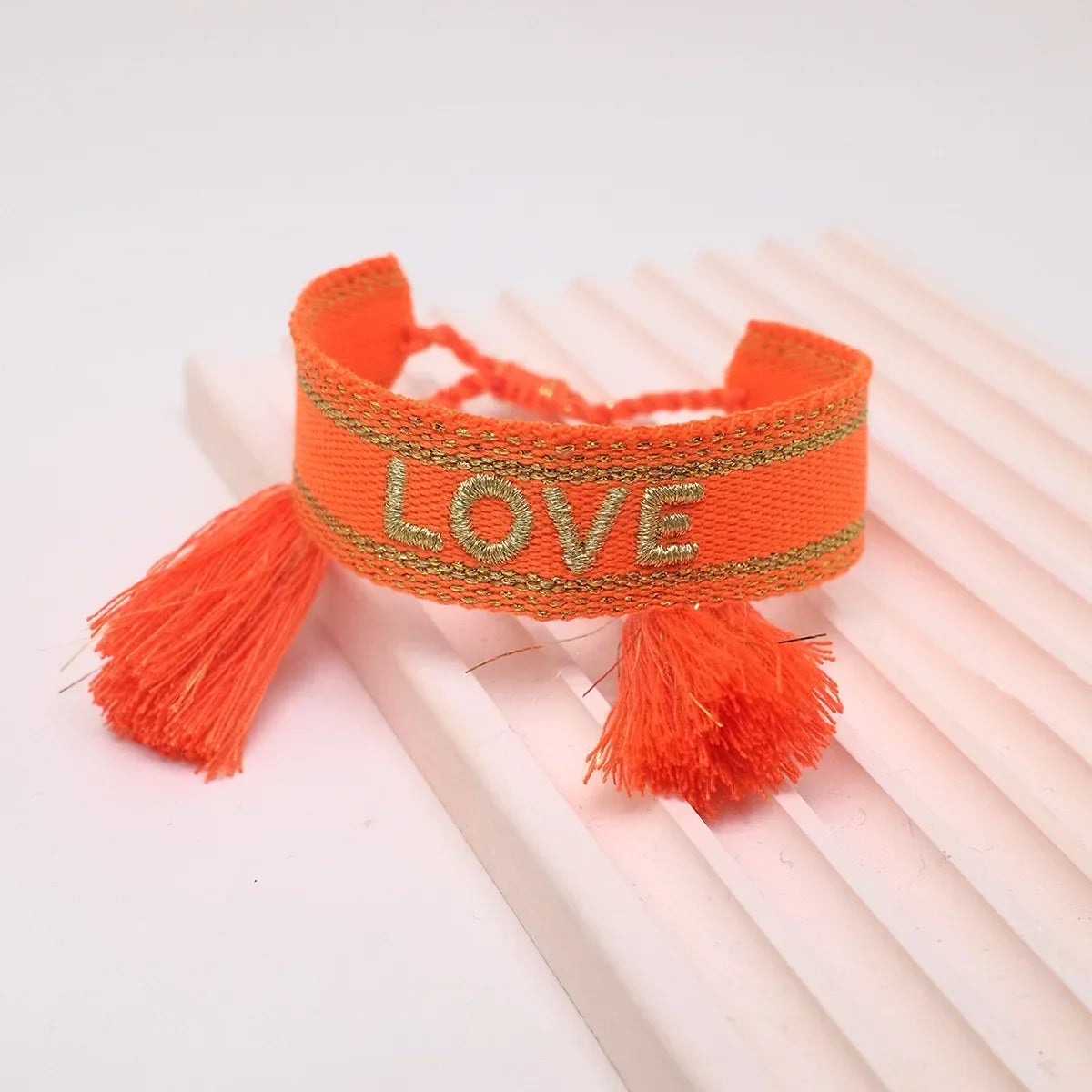 2023 New Adjustable Woven Friendship Couple Bracelet For Women Bohemia Braided Embroidery Letters Tassel Bangles Fashion Jewelry