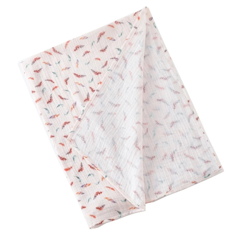 Baby Cotton Muslin Swaddle Blanket Floral/Animal Print Stroller Blanket Infant Diaper Newborn Receiving Blanket