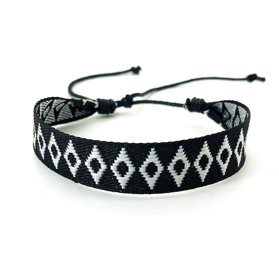 Boho Woven Friendship Love Wrap Bracelets Rope Handmade Thread Braided Ethnic Embroidery Wristbands Women Men Jewelry Adjustable